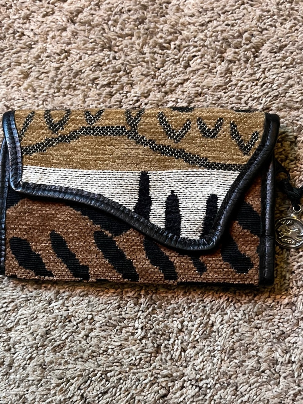 Vintage Erda of Maine tri-fold tapestry wallet urban Rasta boho